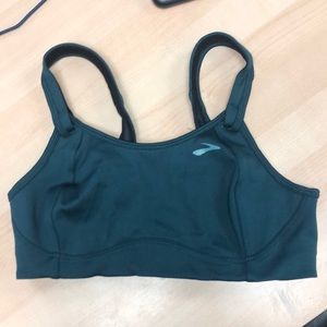 Brooks Emerald Green Sports Bra, Size 34C.